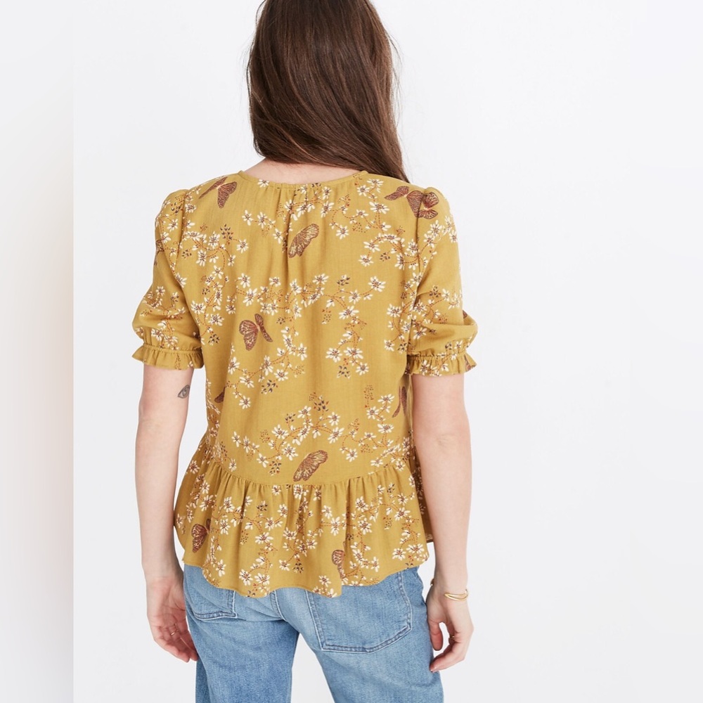 Madewell courtyard ruffle hem blouse - Picture 6 of 7